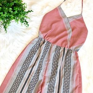 Boho Long Wide Leg Jumpsuit Halter Sm M Pink